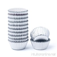 Mkustar 300 Count Foil Metallic Cupcake Liners Mini Baking Paper Cups Silver - B07F8767T2